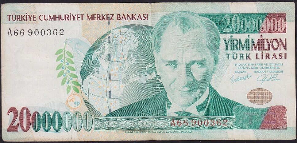7.Emisyon 20 000 000 Lira A66 900362 Çok Temiz