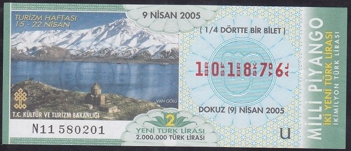 2005 9 NİSAN ÇEYREK  BİLET - U SERİSİ