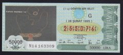 1995 28 ŞUBAT ÇEYREK BİLET KARUN HAZİNESİ 6