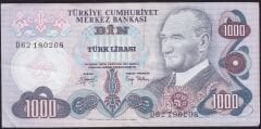 6.Emisyon 2.Tertip 1000 Lira D62 180208 Çok Temiz+