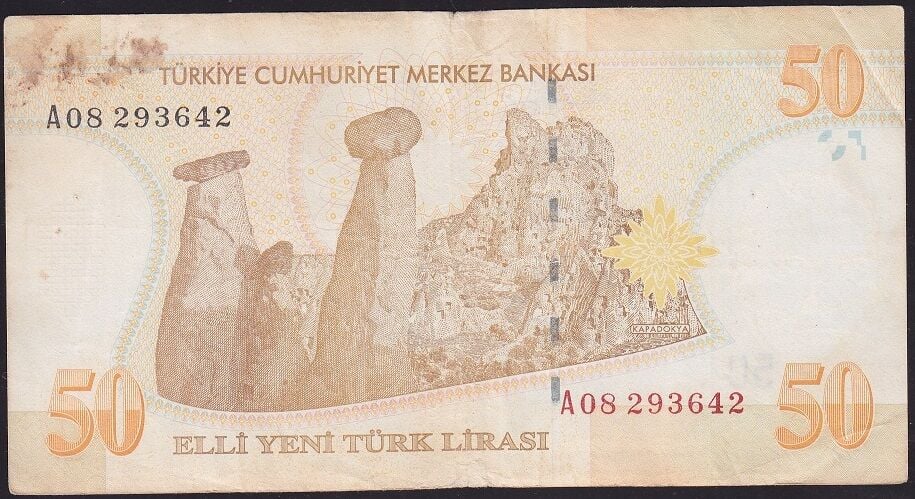 8.Emisyon 50 YTL A08 293642 Çok Temiz