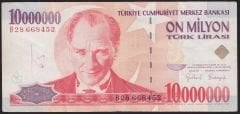 7.Emisyon 10 000 000 Lira B28 668452 Çok Temiz