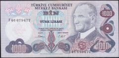 6.Emisyon 3.Tertip 1000 Lira F48 667244 Çilaltı