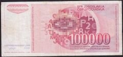 Yugoslavya 100.000 Dinar 1989 Çok Temiz
