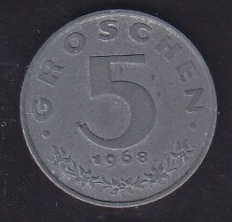 Avusturya 5 Groschen 1968