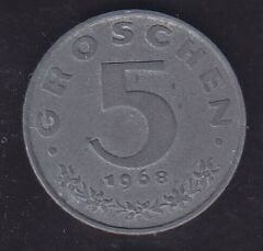 Avusturya 5 Groschen 1968