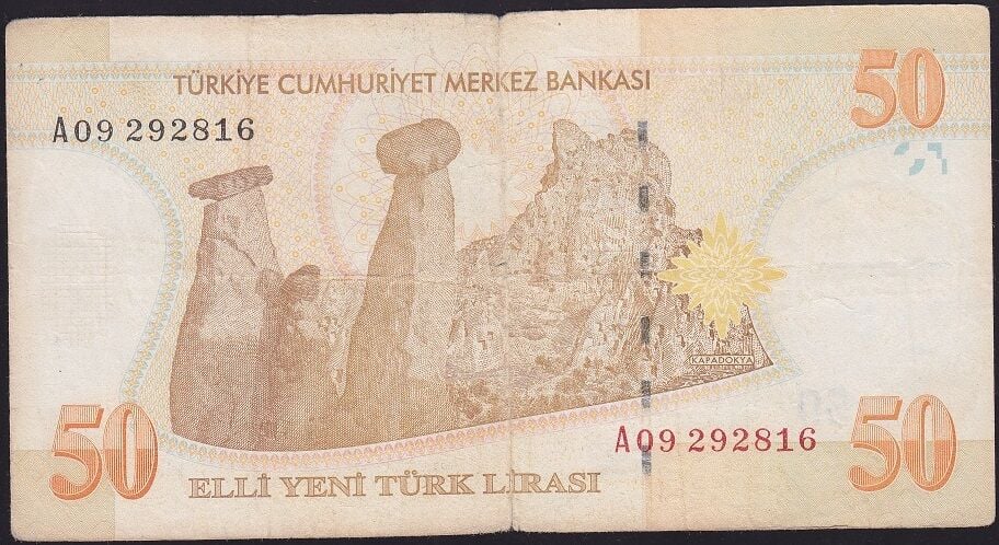 8.Emisyon 50 YTL A09 292816 Çok Temiz