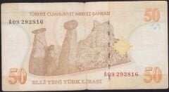 8.Emisyon 50 YTL A09 292816 Çok Temiz