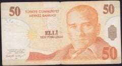 8.Emisyon 50 YTL A09 292816 Çok Temiz