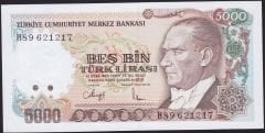 7.Emisyon 4.Tertip 5000 Lira H89 621217 Çilaltı Çil