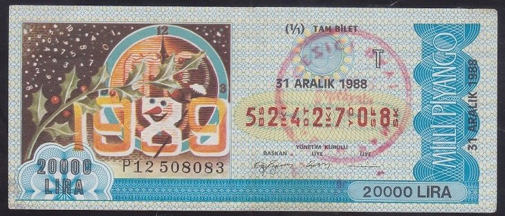 1988 31 ARALIK TAM BİLET T SERİSİ