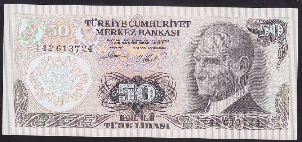 6.EMİSYON 2.TERTİP 50 LİRA I42 613724 ÇİLALTI