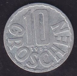 Avusturya 10 Groschen 1952