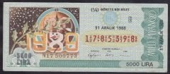 1988 31 ARALIK ÇEYREK BİLET G SERİSİ