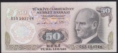 6.EMİSYON 1.TERTİP 50 LİRA G55 103748 ÇİLALTI ÇİL