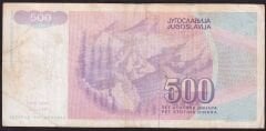 Yugoslavya 500 Dinar 1992 Çok Temiz