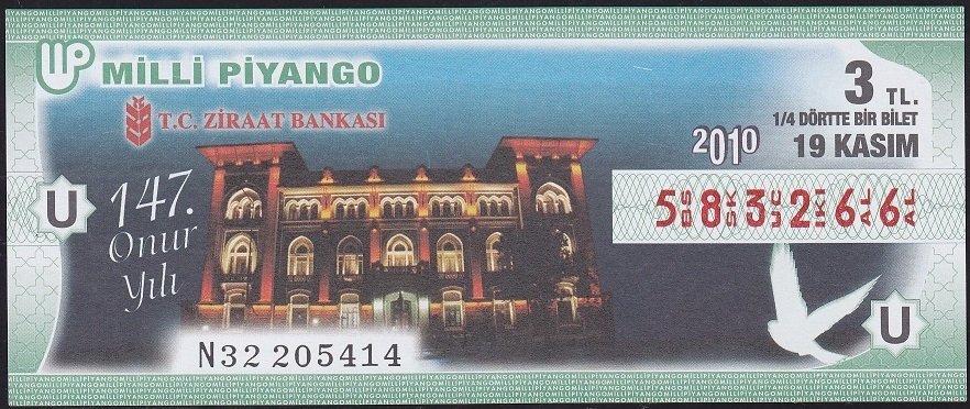2010 19 Kasım Çeyrek Bilet - U Serisi