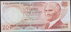 6.Emisyon 2.Tertip 20 Lira E62 329476 Çilaltı Çil