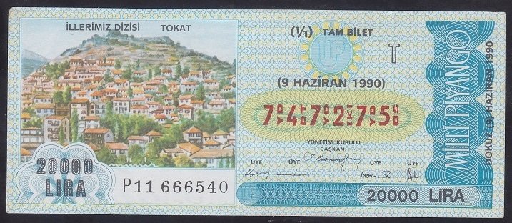 1990 9 HAZİRAN TAM BİLET T SERİSİ