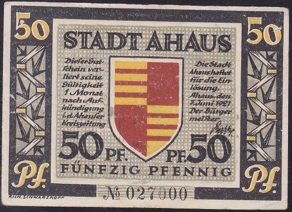 ALMANYA 50 PFENNİNG 1921 ÇİLALTI ÇİL