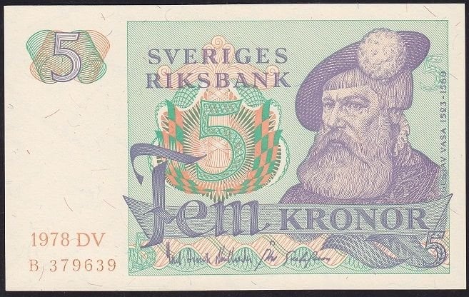 İsveç 5 Kronor 1978 Çil Pick 51d