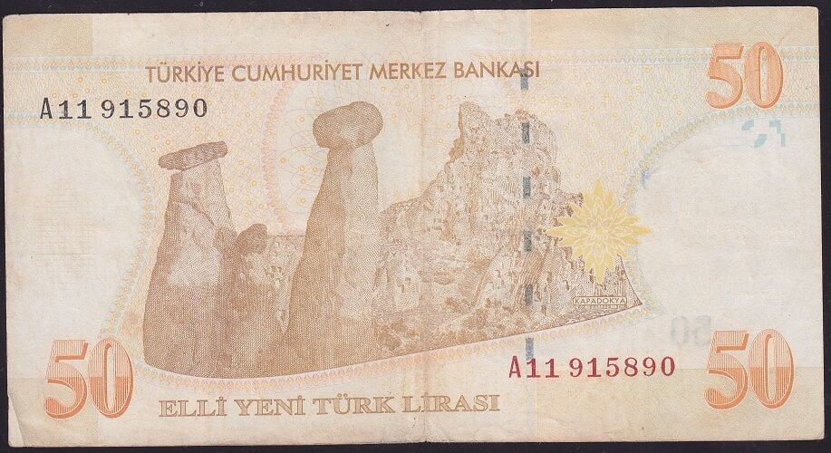 8.Emisyon 50 YTL A11 915890 Çok Temiz