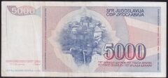 Yugoslavya 5000 Dinar 1985 Çok Temiz