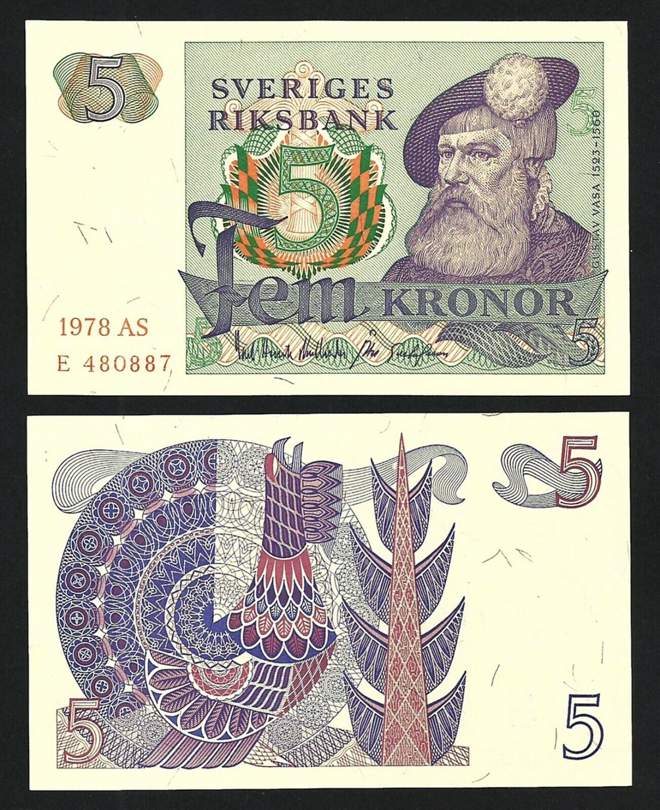 İsveç 5 Kronor 1978 Çil Pick 51d