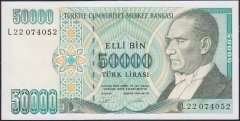 7.Emisyon 2.Tertip 50000 Lira L22 074052 Çilaltı
