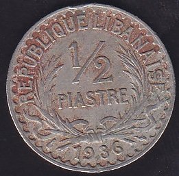 Lübnan 1/2 Piastre 1936
