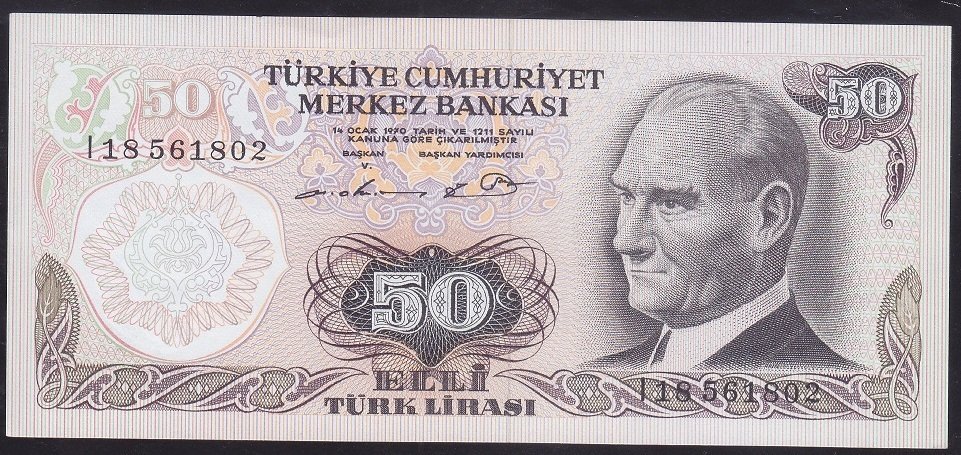 6.EMİSYON 1.TERTİP 50 LİRA I18 561802 ÇİLALTI ÇİL