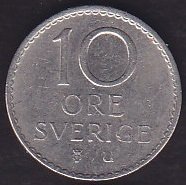 İsveç 10 Öre 1970