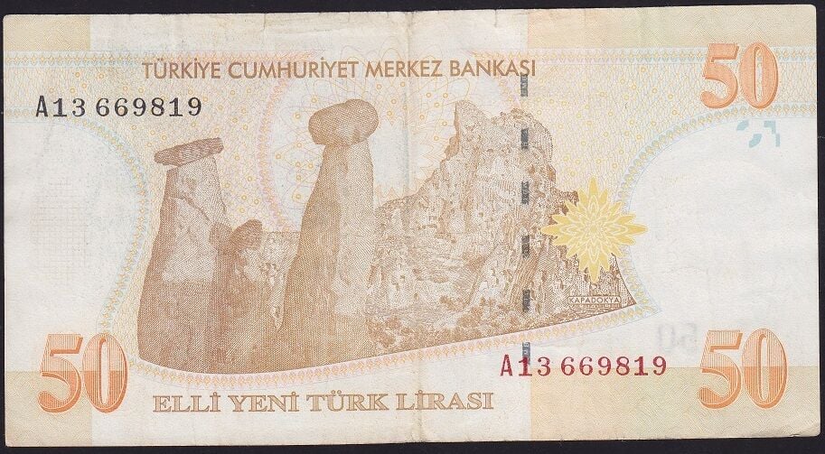 8.Emisyon 50 YTL A13 669819 Çok Temiz
