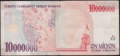 7.Emisyon 10 000 000 Lira B15 042950 Çok Temiz