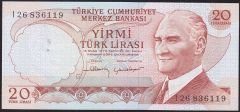 6.Emisyon 4.Tertip 20 Lira I26 836119 Çil