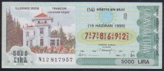 1990 19 HAZİRAN ÇEYREK BİLET G SERİSİ