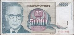 Yugoslavya 5000 Dinar 1992 Çok Temiz