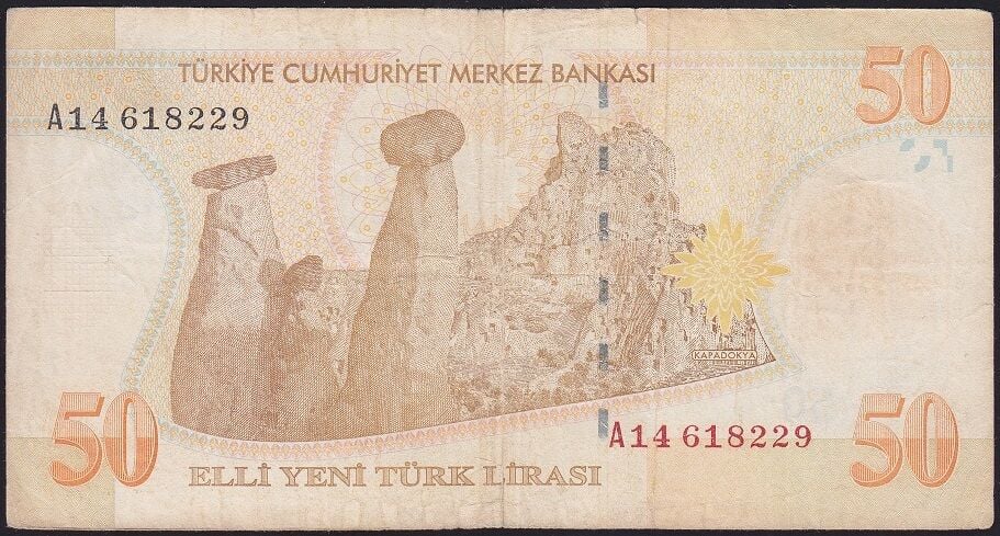 8.Emisyon 50 YTL A14 618229 Temiz
