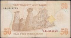 8.Emisyon 50 YTL A14 618229 Temiz