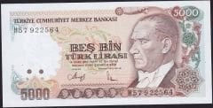 7.Emisyon 4.Tertip 5000 Lira H57 922564 Çil