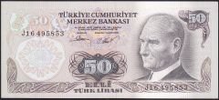 6.Emisyon 2.Tertip 50 Lira J16 495853 Çil