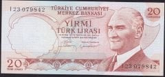 6.Emisyon 4.Tertip 20 Lira I23 079842 Çil