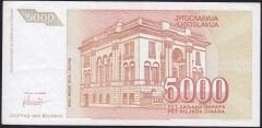 Yugoslavya 5000 Dinar 1993 Çok Temiz+