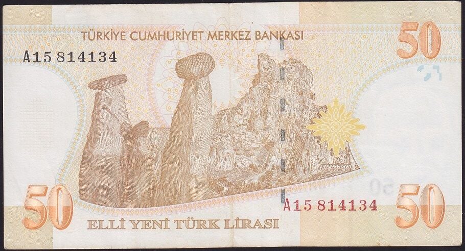 8.Emisyon 50 YTL A15 814134 Çok Temiz+