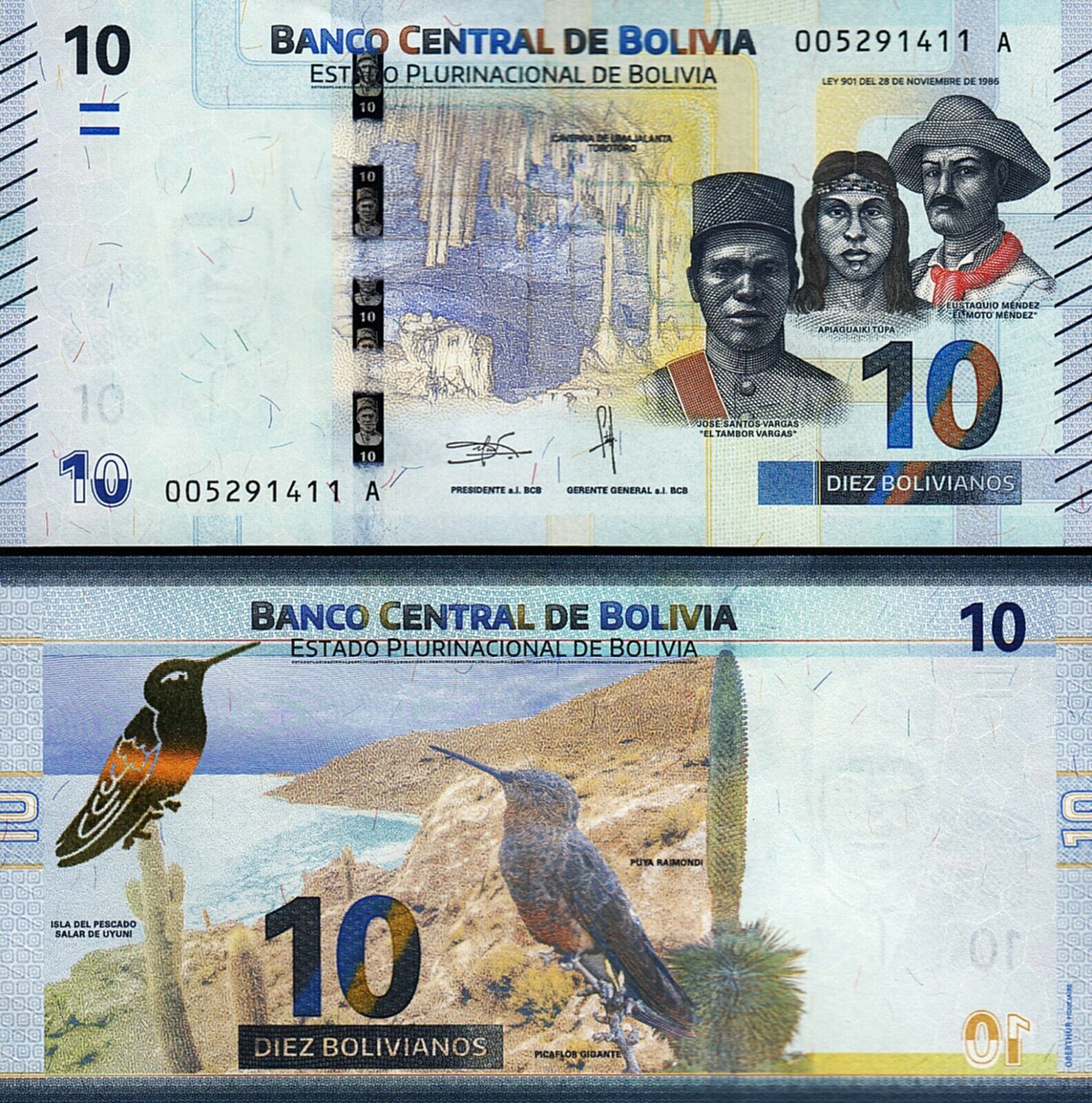 Bolivya 10 Bolivianos 1986 ( 2018 ) Çil Pick 248