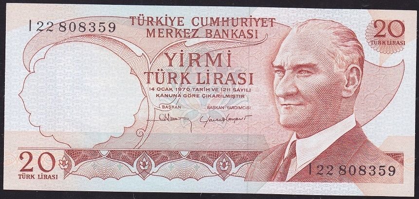 6.Emisyon 4.Tertip 20 Lira I22 808359 Çilaltı