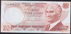 6.Emisyon 4.Tertip 20 Lira I22 808359 Çilaltı