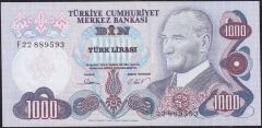 6.Emisyon 3.Tertip 1000 Lira F22 889593 Çilaltı