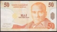 8.Emisyon 50 YTL A16 272218 Çok Temiz+