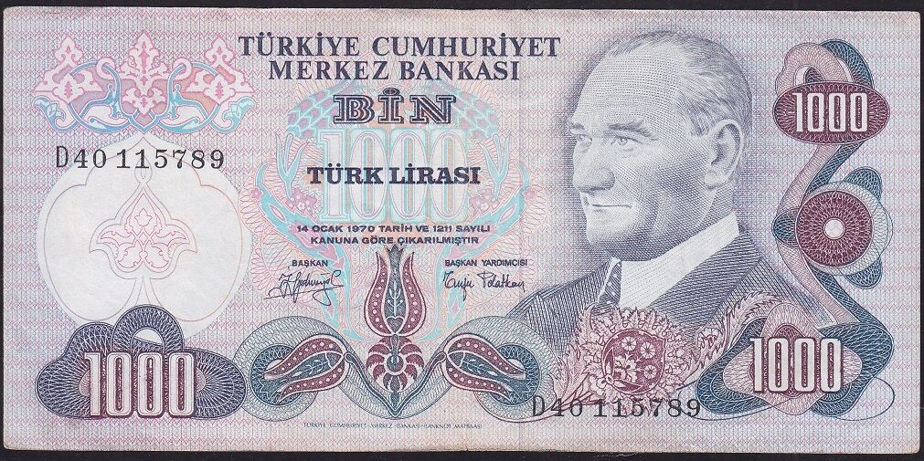 6.Emisyon 2.Tertip 1000 Lira D40 115789 Çok Temiz+